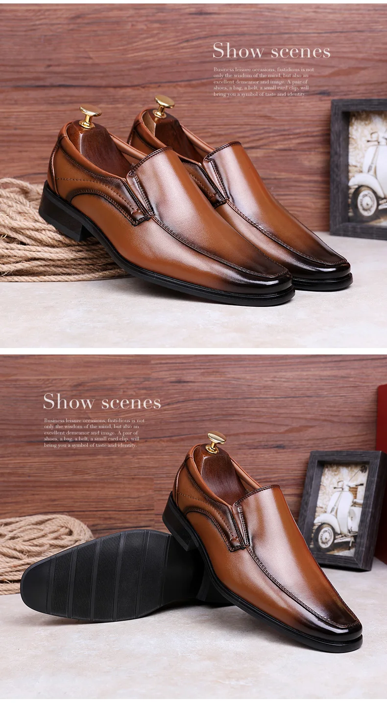 DESAI/итальянские Модные Мужские модельные туфли; Цвет черный, коричневый; кожаная мужская обувь без шнуровки в деловом стиле; Лидер продаж года