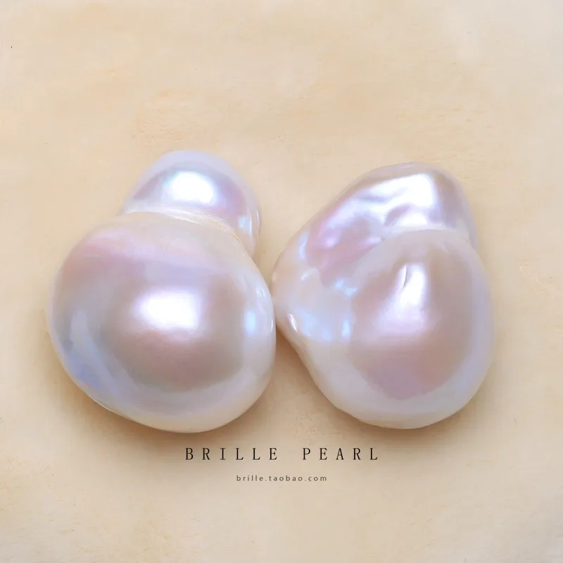 BaroqueOnly Natural BIG SIZE Freshwater Irregular Pair pearl beads Pearl stone High Quality For DIY earring Jewelry Making BZBF 5