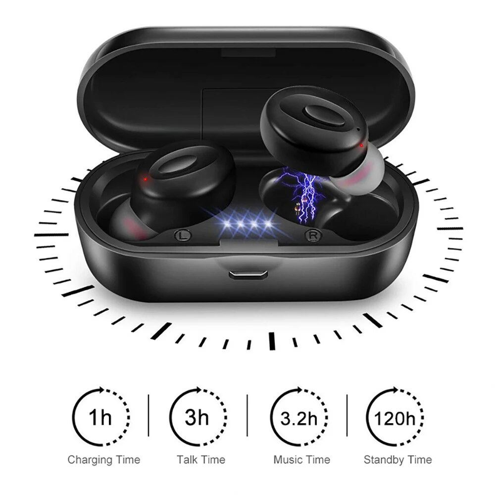 

Wireless In-Ear Bluetooth Earphone Bluetooth 5.0 Binaural Call Mini Stereo Earbuds with 300mAh Charging Box for iPhone 7 Xiaomi