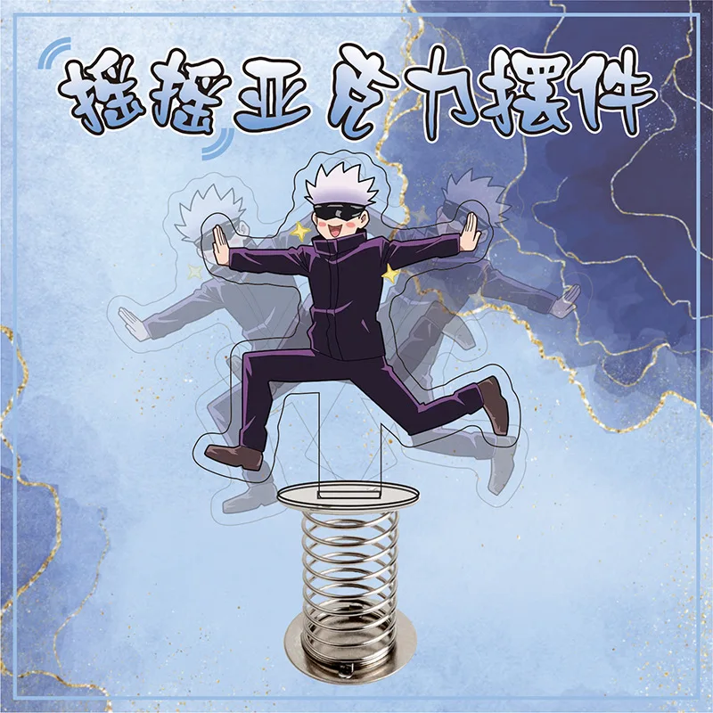 Figura divertida de pie Jujutsu Kaisen Gojo Satoru, soporte de exhibición de escritorio de Anime, adornos que agitan la placa de pie acrílica, 2021