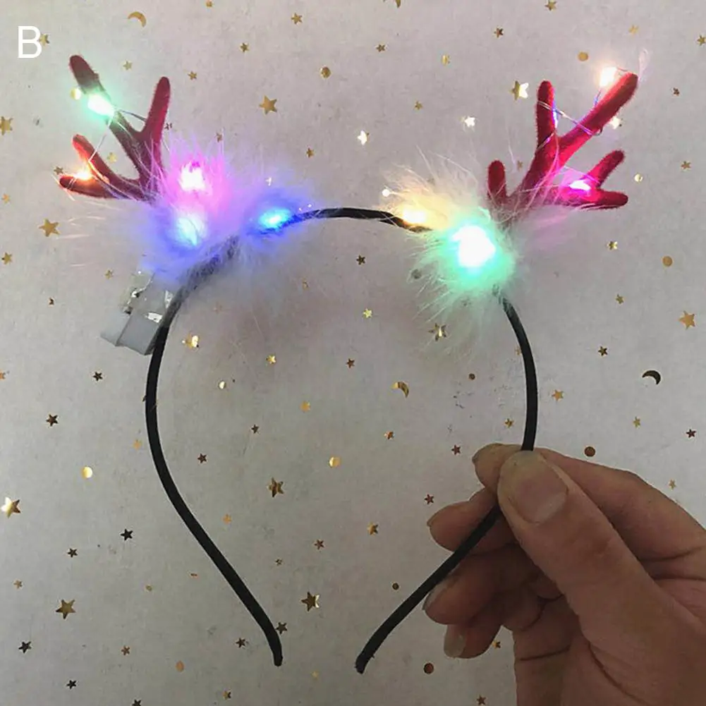 

HOT SALES!!! New Arrival Cute Antler Headband with Luminous LED Light Concert Headwear Christmas Decor Wholesale Dropshipping