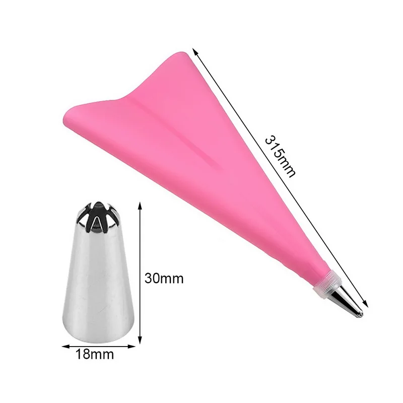 18pcs pink Инструменты для украшения выпечки, многоразовый кондитерский мешок из материала EVA для крема, сопло, кондитерский мешок для торта - Цвет: 18pcs pink