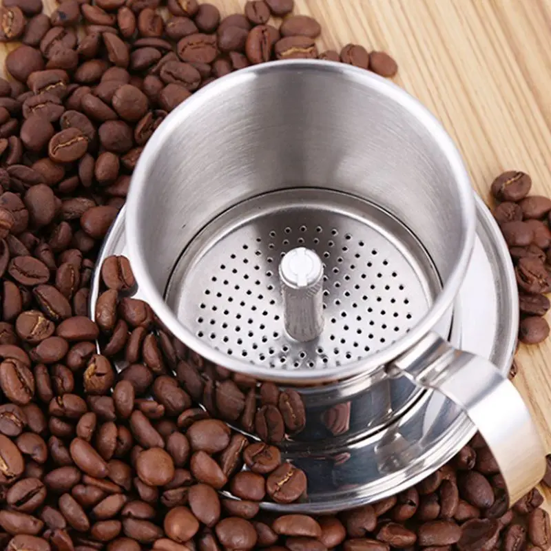 

Coffee Percolator Stainless Steel Vietnamese coffee Drip filters Single Cup Coffee Drip Pot Brewer - Portable Paperless for Ho