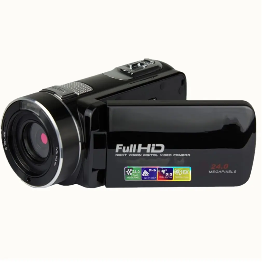

Digital Video Camera Recorder DVC Full HD 1920x1080P Max 24 Mega Pixels 16X Digital Active Zoom with LCD Black