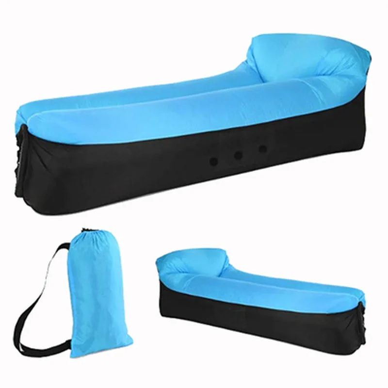 Adult Beach Lounge Chair Inflatable Sofa Fast Folding Camping Sleeping Bag Waterproof Bag Lazy Camping Sleeping Bags Air Bed 5