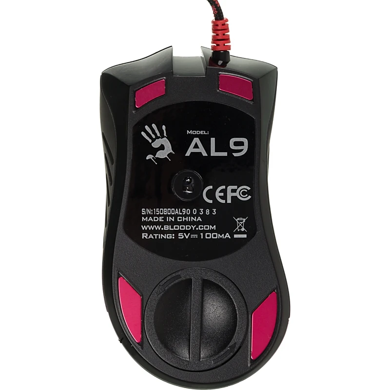 Мышь A4 Bloody AL9 Blazing черный лазерная(8200dpi) USB2.0 игровая(8but