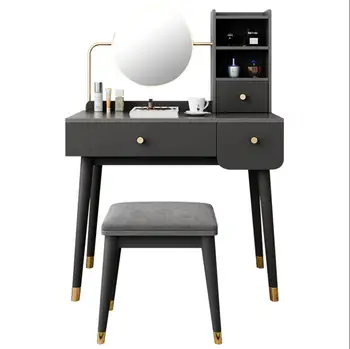 

Simple light luxury dressing table bedroom small unit type dresser desk integration Nordic net red make-up table