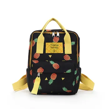 

Female Teenagers Girls Shoulder Bag Woman Trendy Pineappl Printing Travel Canvas Bags Campus Style Leisure Backpack