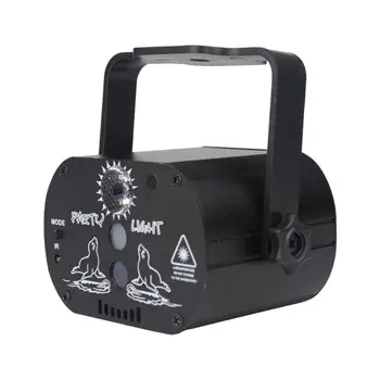 

Mini Voice Control LED Laser Projector Light 60 Patterns USB Rechargeable Bar Club Party DJ Disco Stage Lighting