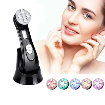 

5in1 Face Skin Mesotherapy Electroporation RF Radio Frequency Facial LED Photon Skin Care Device Face Lift Tighten Beauty Machin