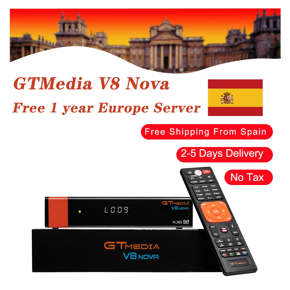 GTMedia V8 Nova DVB-S2 приемник спутникового сигнала новая версия H.265 встроенный wifi HD Freesat Испания ТВ Декодер pK GT V9 супер