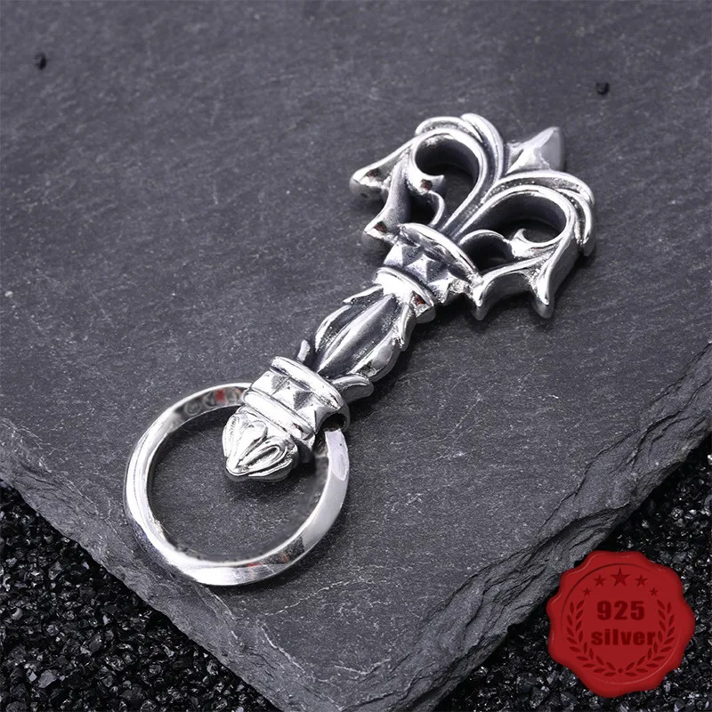 

925 sterling silver pendant fashion personality wild retro simple student style cross flame shape send lover gift 2019 new hot