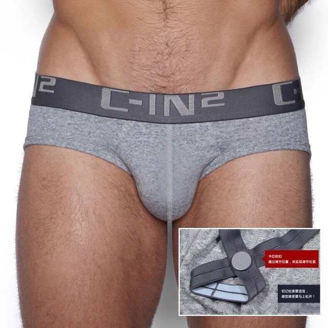 Men Boxers with Button Sexy Lift Type Sling Ring Panties High