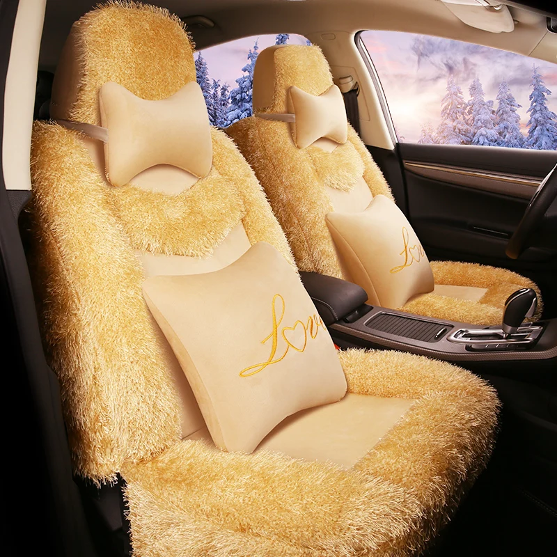  Car Seat Cover Artificial plush Auto Seats Covers for seat altea xl arona ateca toledo 2 cordoba ib