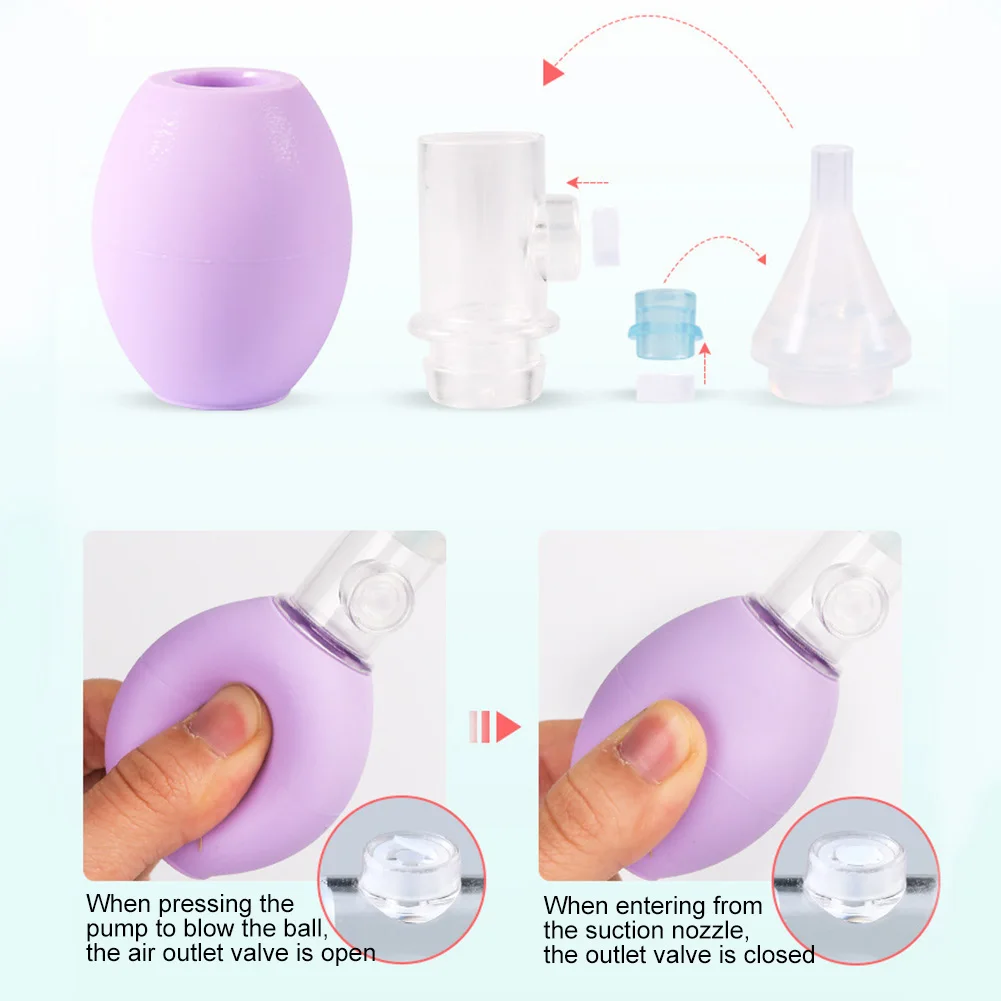 Infant Vacuum Sucker Nasal Aspirator Silicone For Baby Anti Backflow Congestion Portable Soft Tip Pump Toddlers Nose Cleaner