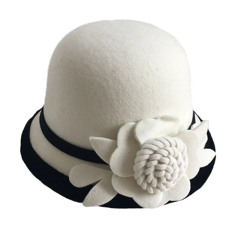 Panamanian Women's Bucket Hat Banquet Fashionable And Elegant Winter Woolen Warm Hat women bucket hat women hat bucket hat