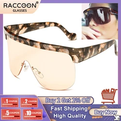 2022 New Windproof Sunglasses Big Frame Shield Visor Women Men Brand Design Vintage Luxury Super Cool Goggle Siamese Sun Glasses