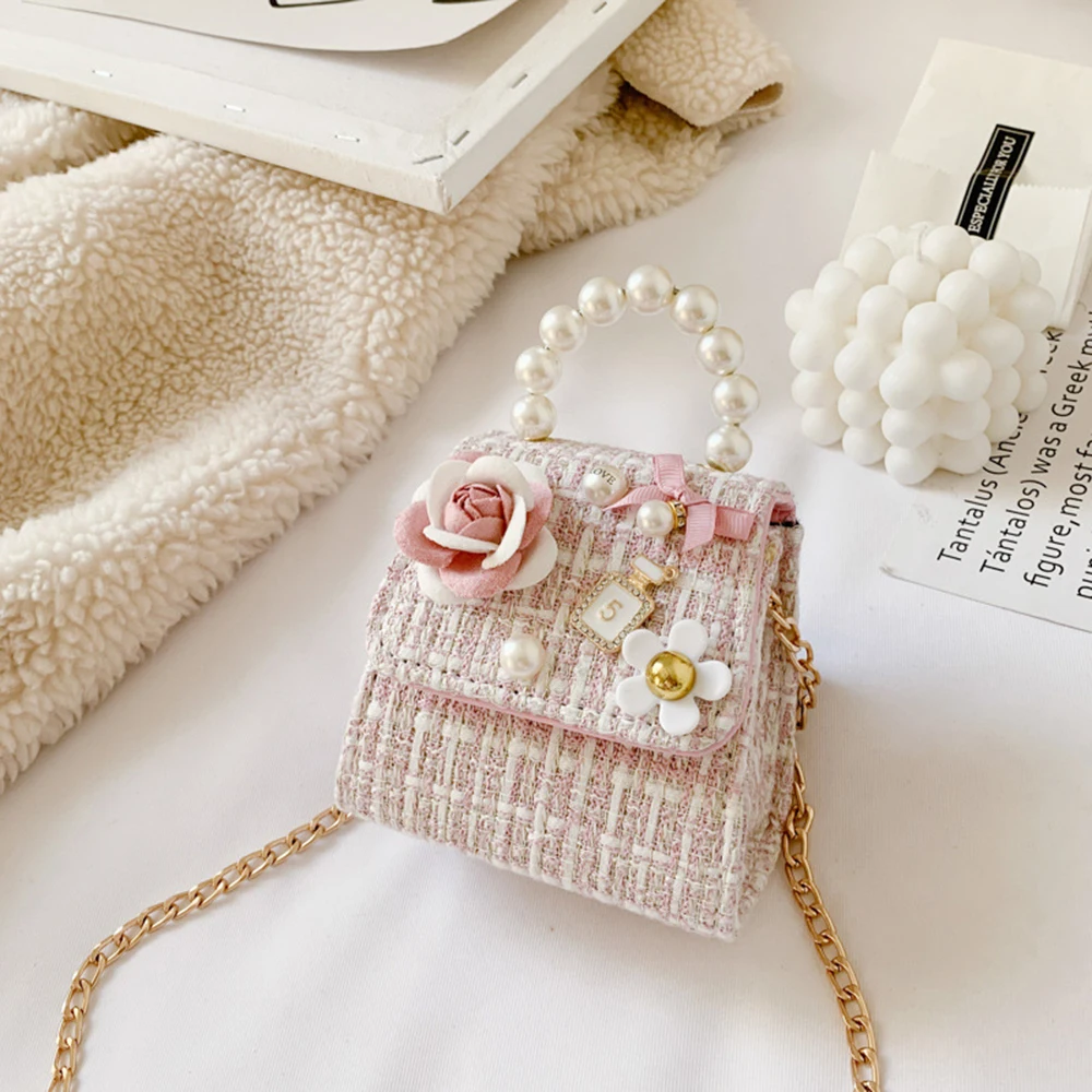 [Clearance Sale] Pearl Handbags Candy Color Mini Messenger Bags Korean Coin  Purse Women Shoulder Bags Lingge Crossbody Bag