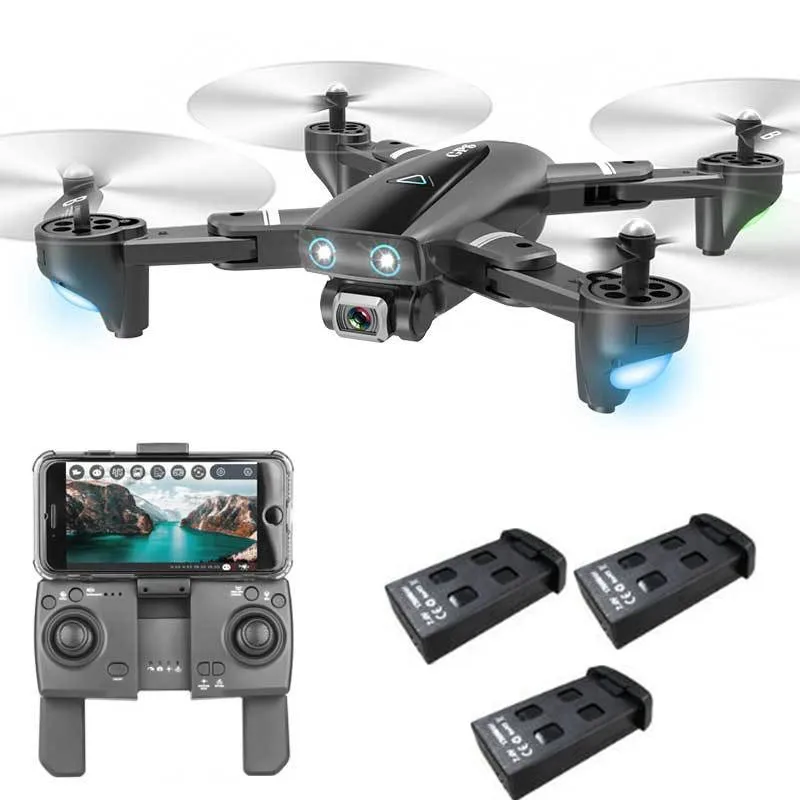 Drone 3 pcs battetry Wifi FPV Профессиональный gps слежение за мной Радиоуправляемый Дрон 20 минут gps положение объемного полета вертолет Квадрокоптер с камерой 1080P - Цвет: Drone 3 pcs battetry