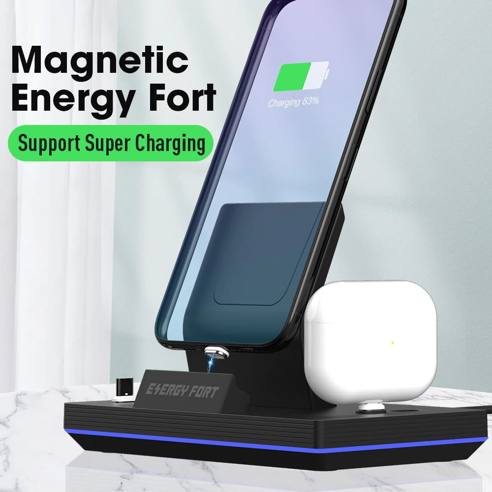 SIKAI Magnetic Desktop Charging Dock Station For iPhone 11 Pro Xr Docking USB Charger Holder Stand | Мобильные телефоны и
