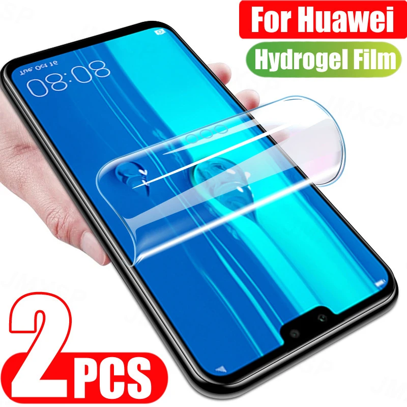 phone screen guard 2Pcs Hydrogel Film For Huawei Y7 Y6 Y5 Y9 Prime 2018 2019 Screen Protector For Huawei Y7 Y6 Y5 Pro 2019 Y9A Y8S Y8P Y7S Y6P Film glass cover mobile