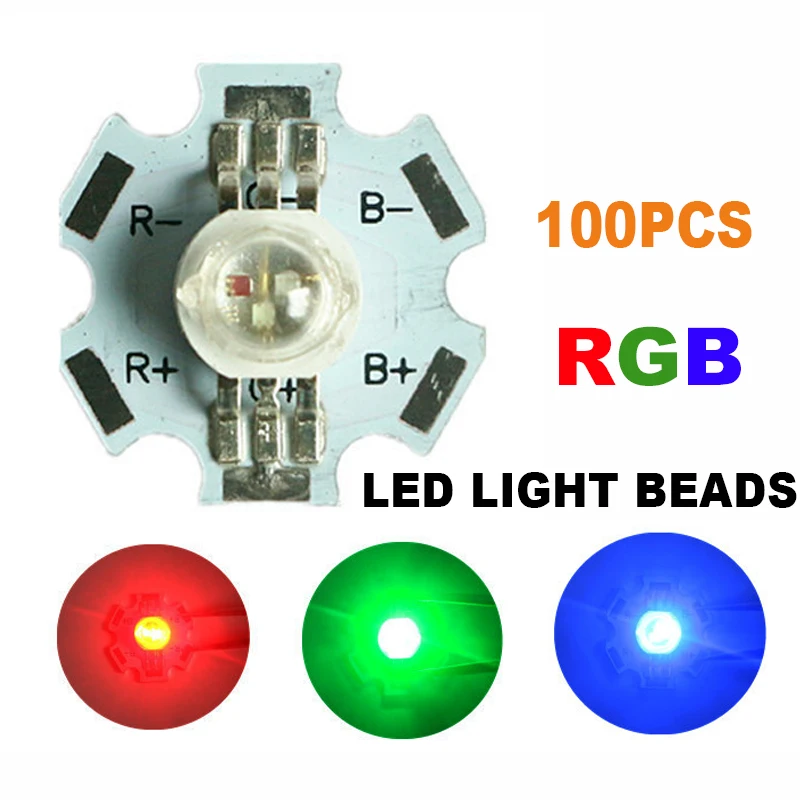 100 шт. светодиодный чип COB RGB лампы с печатной платой оптом бусины Круглые диоды SMD