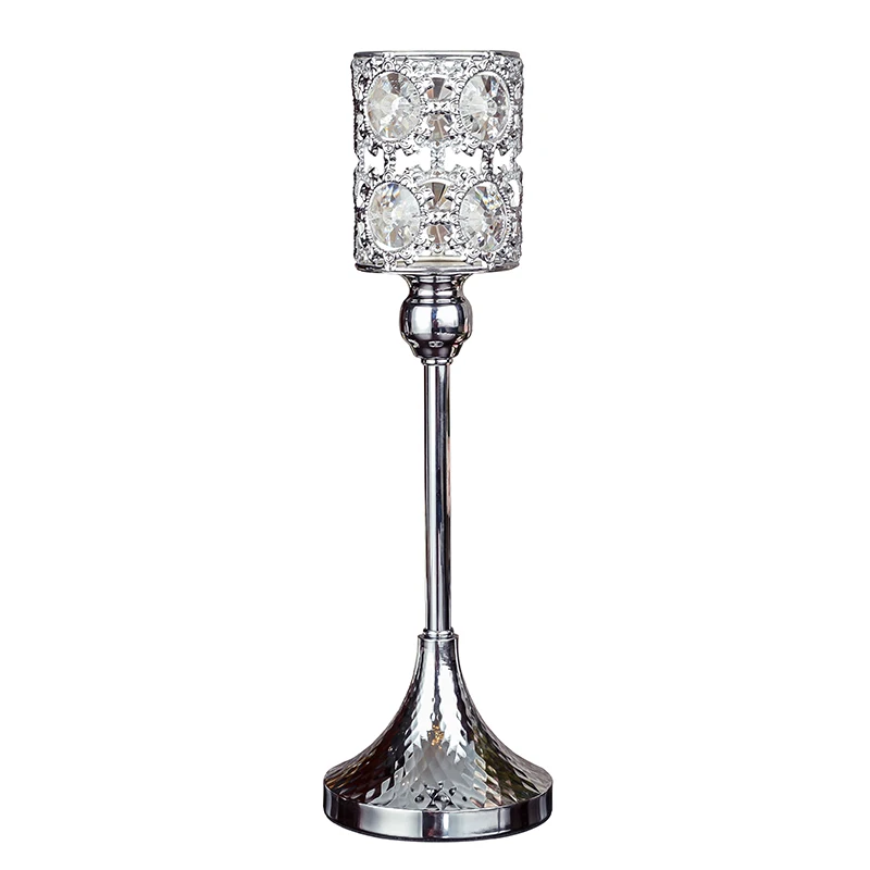 

Crystal Candle Holders Stand Metal Candlesticks Set Wedding Christmas Halloween Holiday Decoration for Home Table Centerpiece