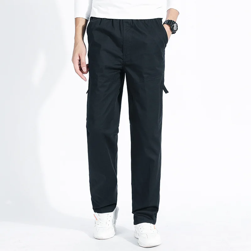 

Spring And Autumn Gymnastic Pants Men's Pure Cotton Plus-sized Plus-sized Pants Workwear Casual Pants Straight-Leg Pants