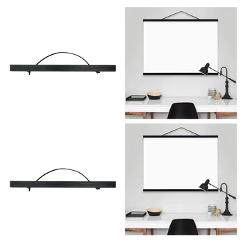 

2Pcs 8" 12" Wooden Magnetic Poster Hanger Frame for Photos Map Artwork