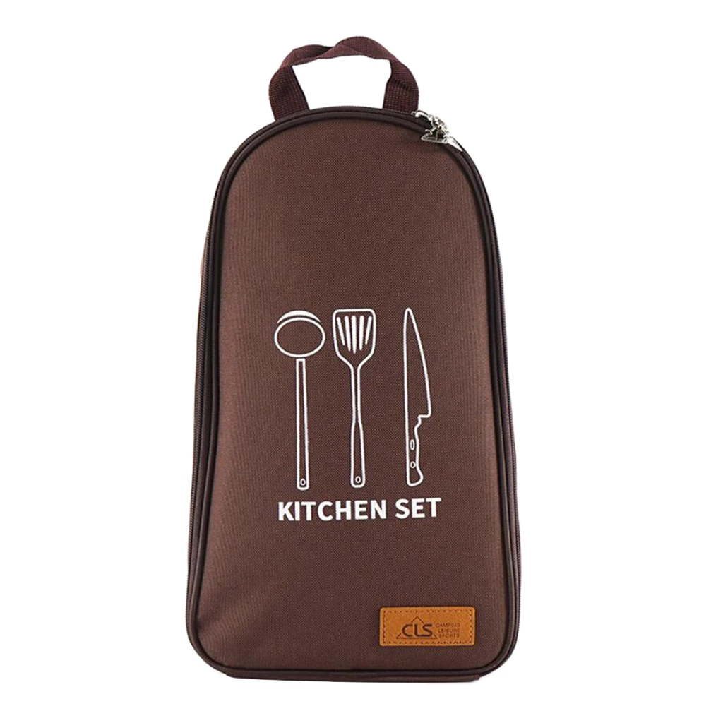 Günstige Camping Kochgeschirr Küche Kochen Utensil Veranstalter Tragbare BBQ Lagerung Tasche Rucksack Lager Kochen Liefert