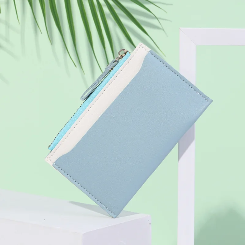 Men and women ID gift card holder PU zipper small coin purse credit card business holder new simple wallet transparent coin