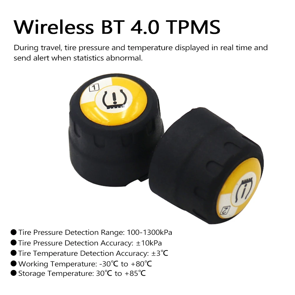 Беспроводная система мониторинга давления в шинах BT 4,0 TPMS, комплект, мобильный телефон с низким энергопотреблением, приложение для обнаружения давления в шинах мотоцикла