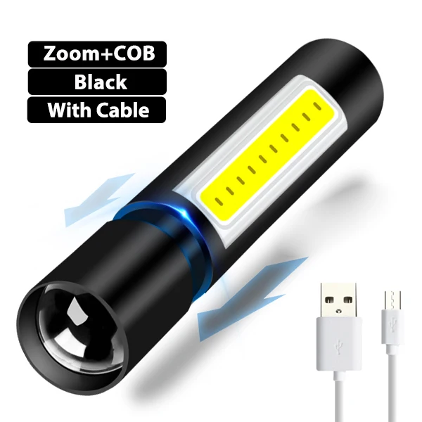 Портативный USB Перезаряжаемый светодиодный мини-фонарик 600 мА · ч водонепроницаемый масштабируемый фонарь-фонарик с 3 режимами для ночного освещения, кемпинга - Испускаемый цвет: Option E
