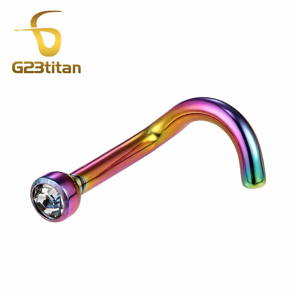 G23titan пирсинг для носа рок нос кольцо для пирсинга Одежда высшего качества G23 титановые Украшения для тела человека женский аксессуар - Окраска металла: Nose Stud