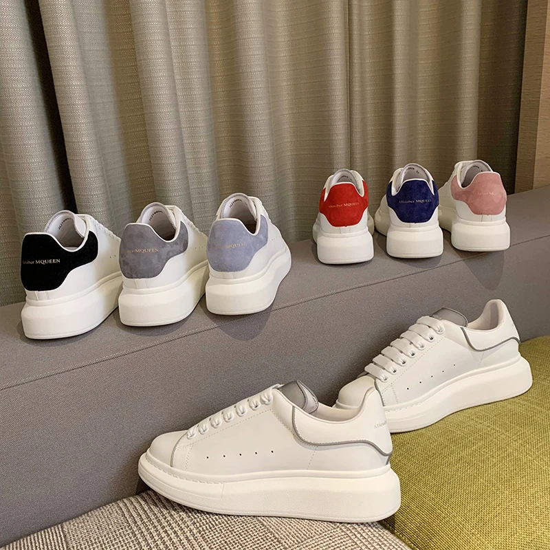 

High version of Finard McQueen White shoes Women McQueen leather muffin thick soles increase women's shoes 2019 new autumn shoes
