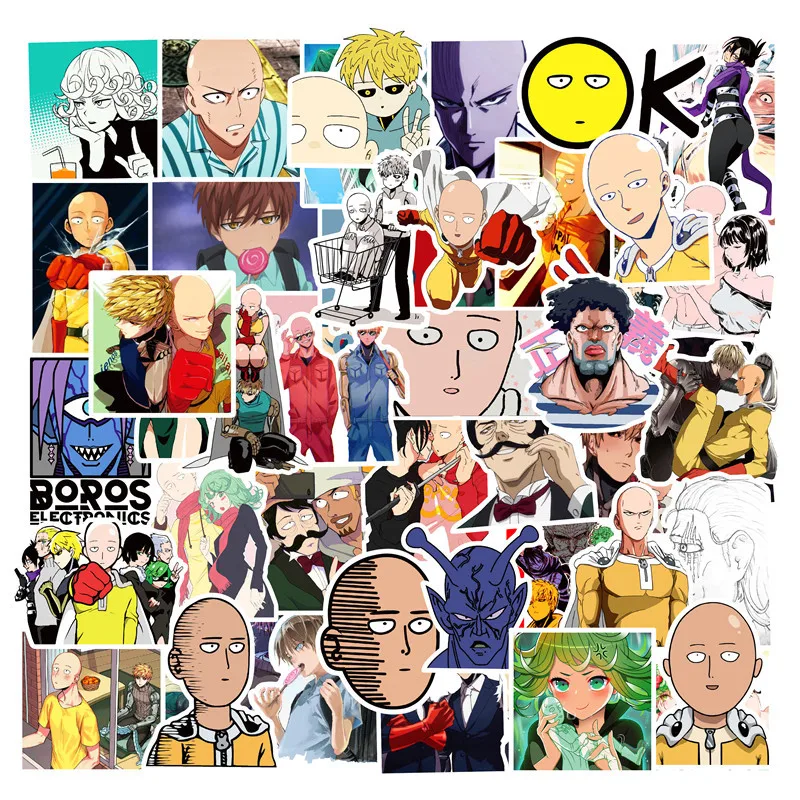 50 шт./компл. ONE PUNCH-MAN/аниме Сайтама с ручным принтом граффити; стильная учетную запись камера ноутбука наклейки подарок