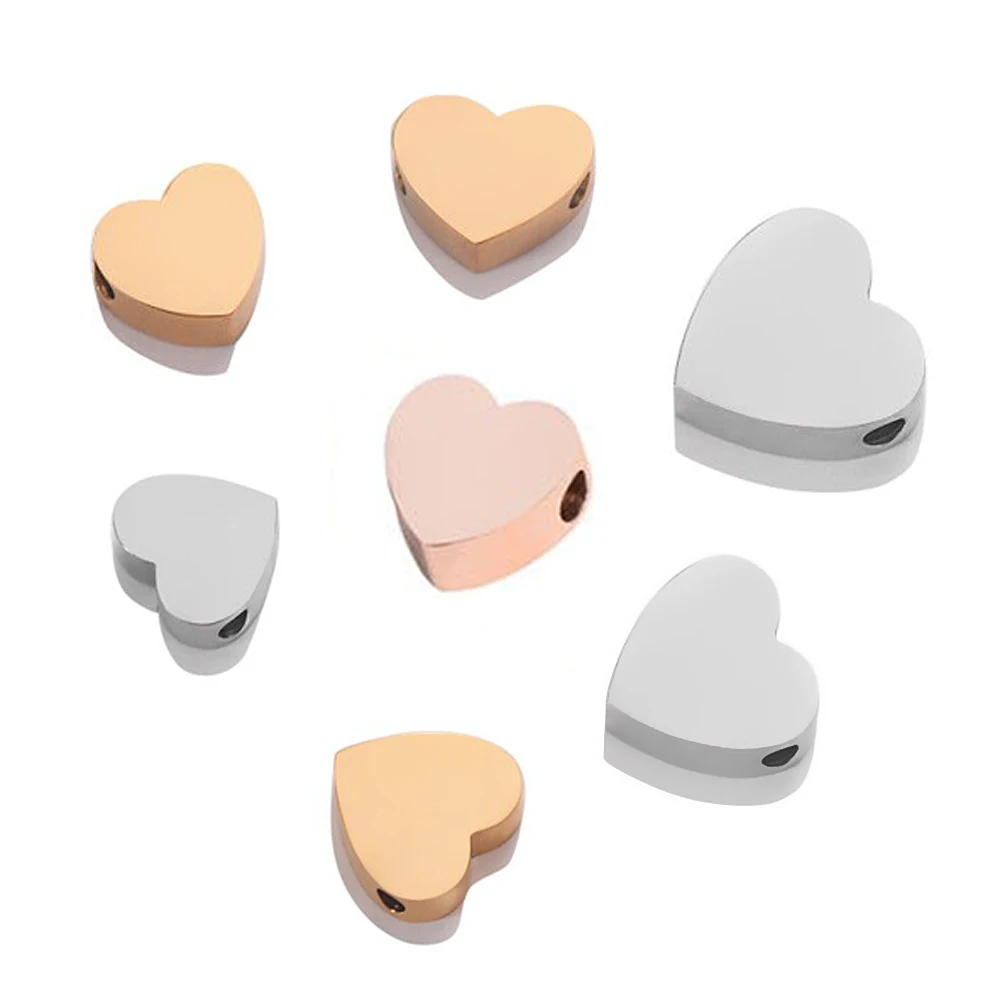 

10 Pcs Heart Charms 3 Colors Stainless Steel Mirror Polishing Blank ID Dog Tags Pendant Makings Jewelry Findings,Dropshipping