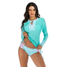 Сексуальный купальник бикини Mujer женский купальник из двух частей с длинными рукавами Рашгард купальник для серфинга Одноцветный Рашгард Гидрокостюмы может