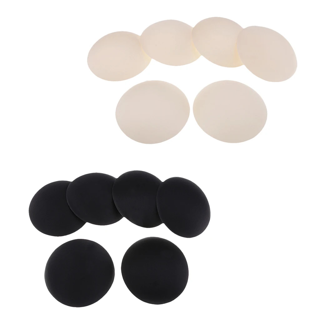 6 Pairs Soft Round Bra Pad for Sports Bra Bikini Top Swimsuit Black and Beige