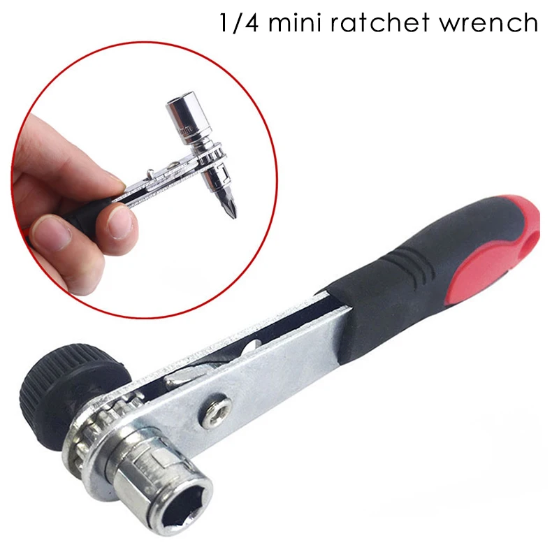 Мини Быстрое ключ с храповым механизмом красные черные отвертка пластмассовой