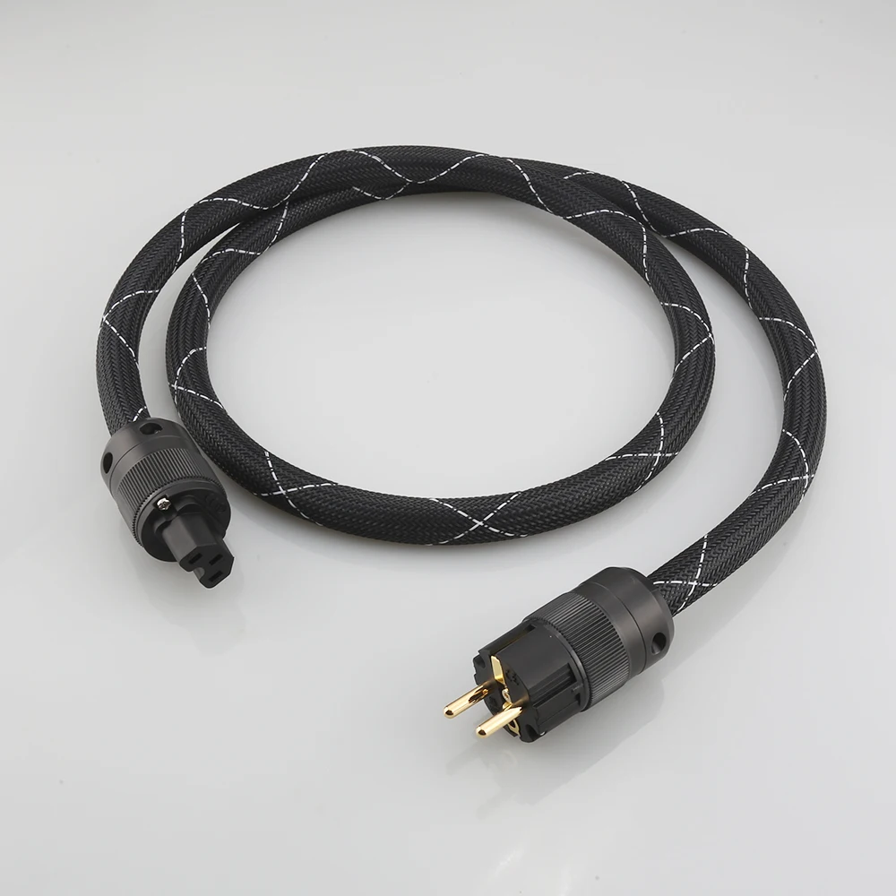 8N miedziany kabel zasilający SCHUKO pozłacany EUR wtyczka zasilania kabel hifi przewód zasilający, kabel do DVD CD AMP
