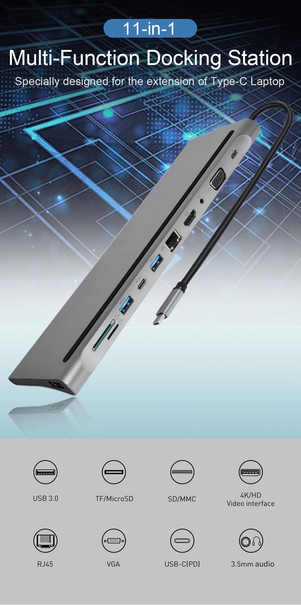 DeepFox type C концентратор 3,0 USB HDMI 4K RJ45 usb-хаб для MacBook Pro Аксессуары USB разветвитель мульти 11 портов type C концентратор USB-C