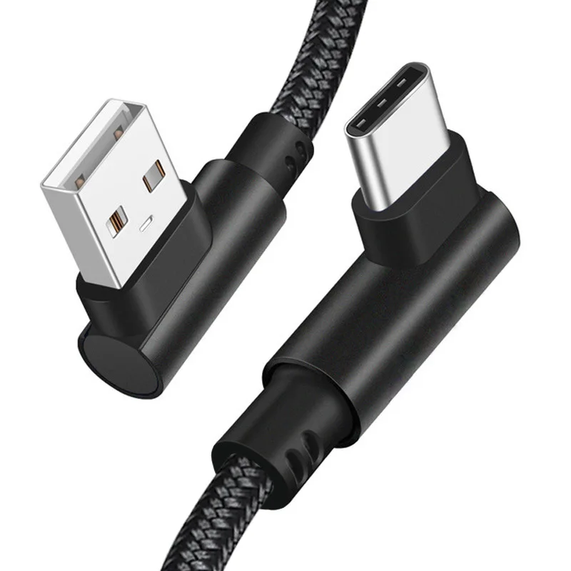 Кабель Micro USB Type-C для быстрой зарядки кабель Samsung S8 S9 S10 Xiaomi Huawei с углом 90 градусов 1