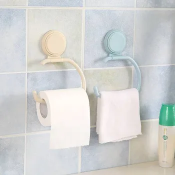 

Bathroom Toilet Paper Holders Hanging Holder Organizer Towel Hanger Rack Bath Roll Paper Storage Shelf Sucker Wall Mounted