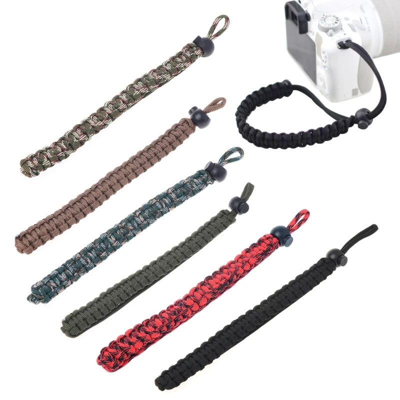 

Braided Paracord Adjustable Camera Wrist Strap Lanyard Beacelet For DSLR Tools