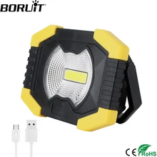 BORUiT 10 Вт COB Светодиодный Солнечный портативный Точечный светильник 1000LM супер яркий рабочий светильник перезаряжаемый внешний аккумулятор прожектор светильник для кемпинга