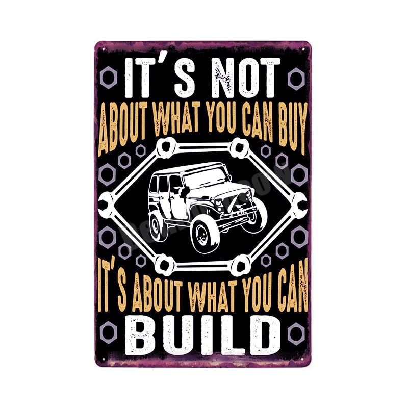 Fix Cars Plaque Shabby Chic Metal Tin Signs Classic Car Wall Art Poster Advertising Plates Bar Garage Vintage Home Decor MN117 - Цвет: M