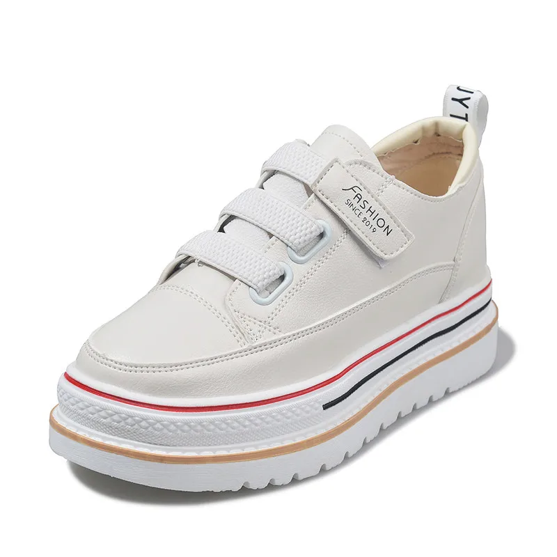 

Casual Woman Platform Shoes All-Match Shallow Mouth 2019 Fashion Women's Autumn Round Toe Slip On Sneakers Creepers Nurse New