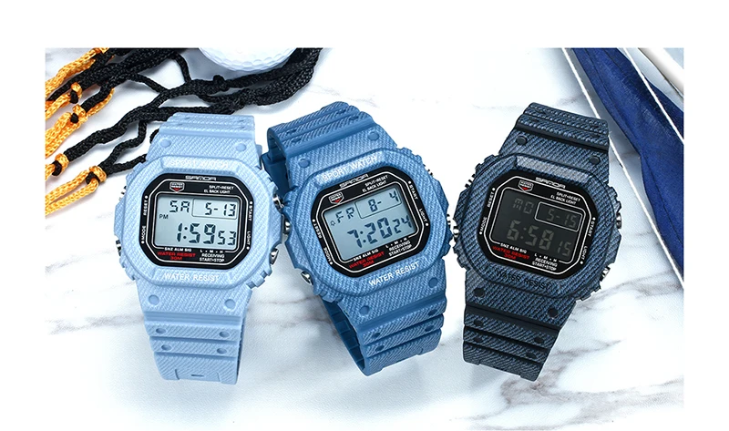 SANDA цифровые спортивные часы водонепроницаемые парные часы наручные часы для влюбленных многофункциональные креативные часы Топ бренд