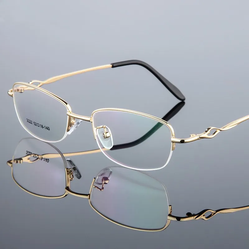 

Titanium Alloy Half Frame Eyeglasses Woman Ultra Light Weight Optical Myopia Glasses Frames Female Eyewear Spectacles